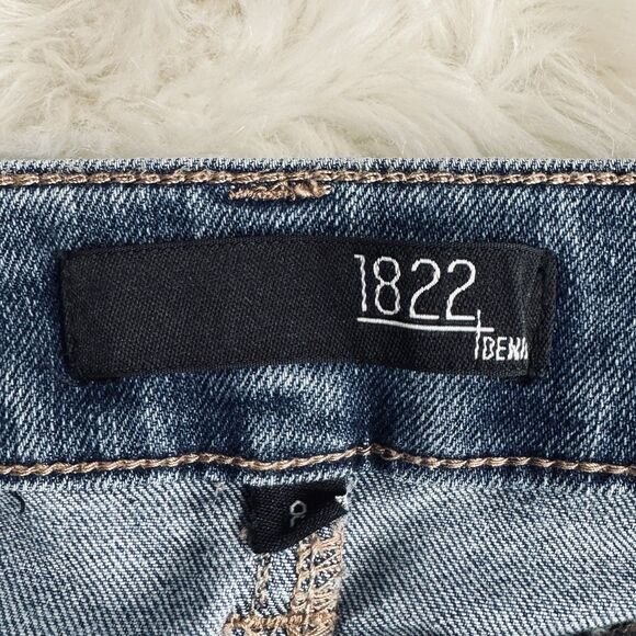 1822 Denim Skinny Ankle Jeans 8 (29x26.5) Blue Distressed Stretch Womens - Picture 4 of 11